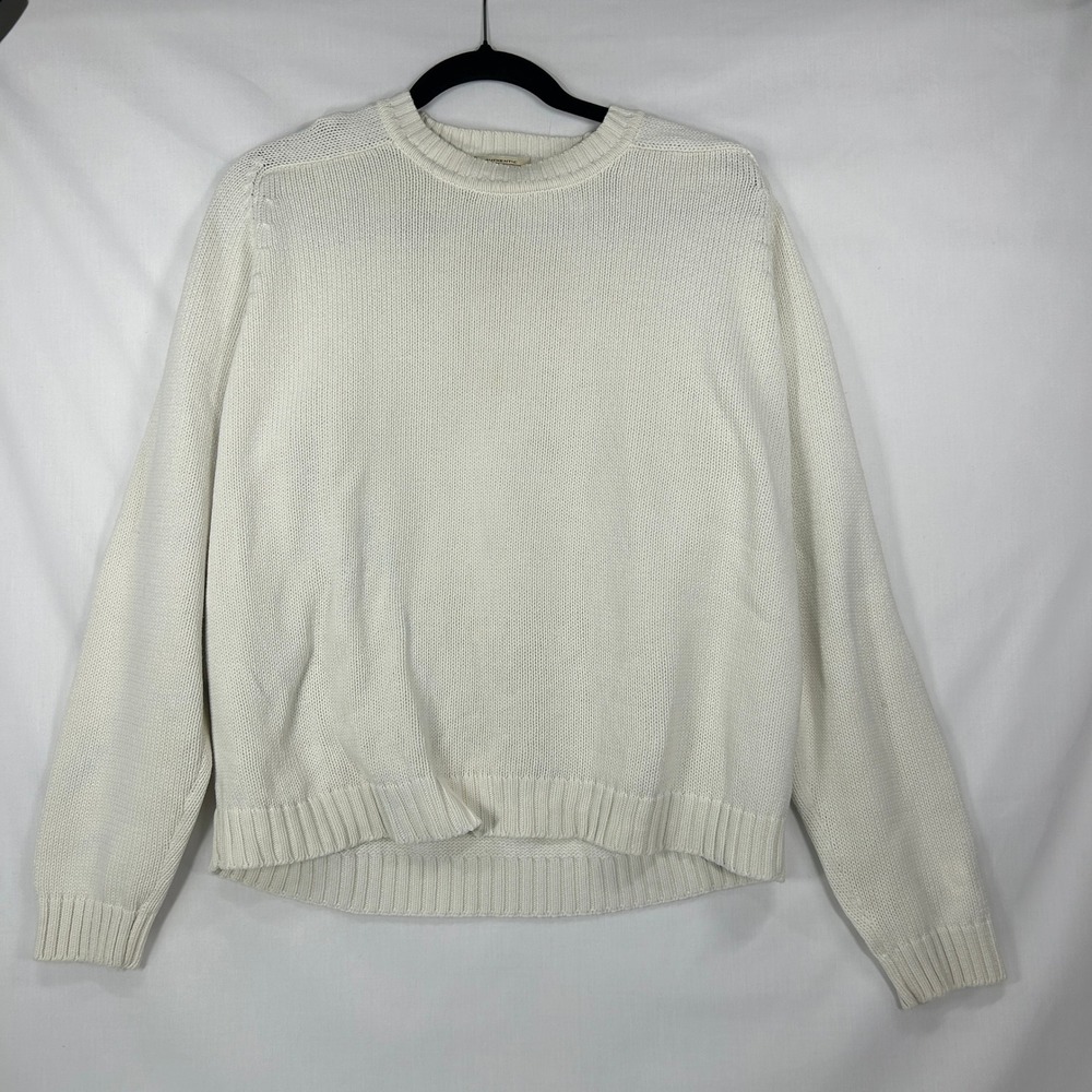 Vintage St. John's Bay Off White Cream Chunky Knit Cotton Sweater – Large